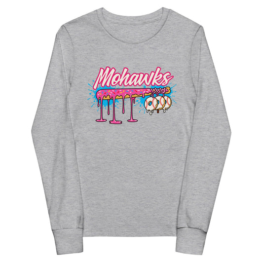 Performance | Youth Long Sleeve T-Shirt | Mohawks | Pink Batters Logo