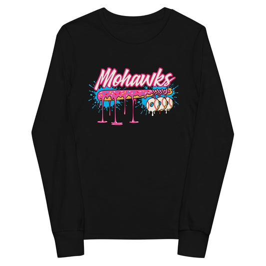 Performance | Youth Long Sleeve T-Shirt | Mohawks | Pink Batters Logo