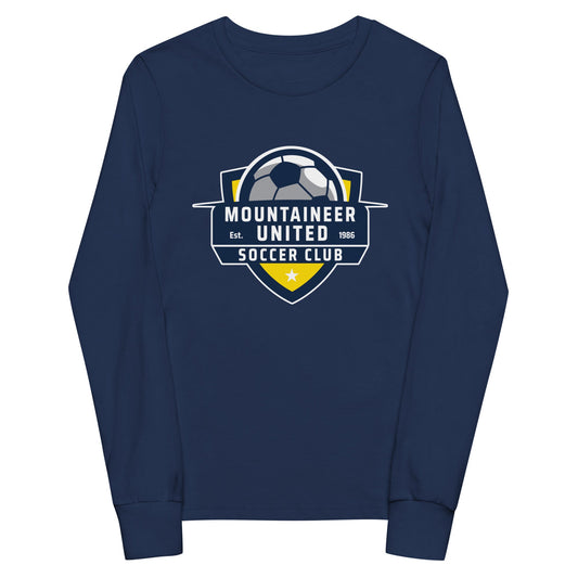 Performance | Youth Long Sleeve T-Shirt | Mountaineer United Soccer Club | Alpine Crest Logo