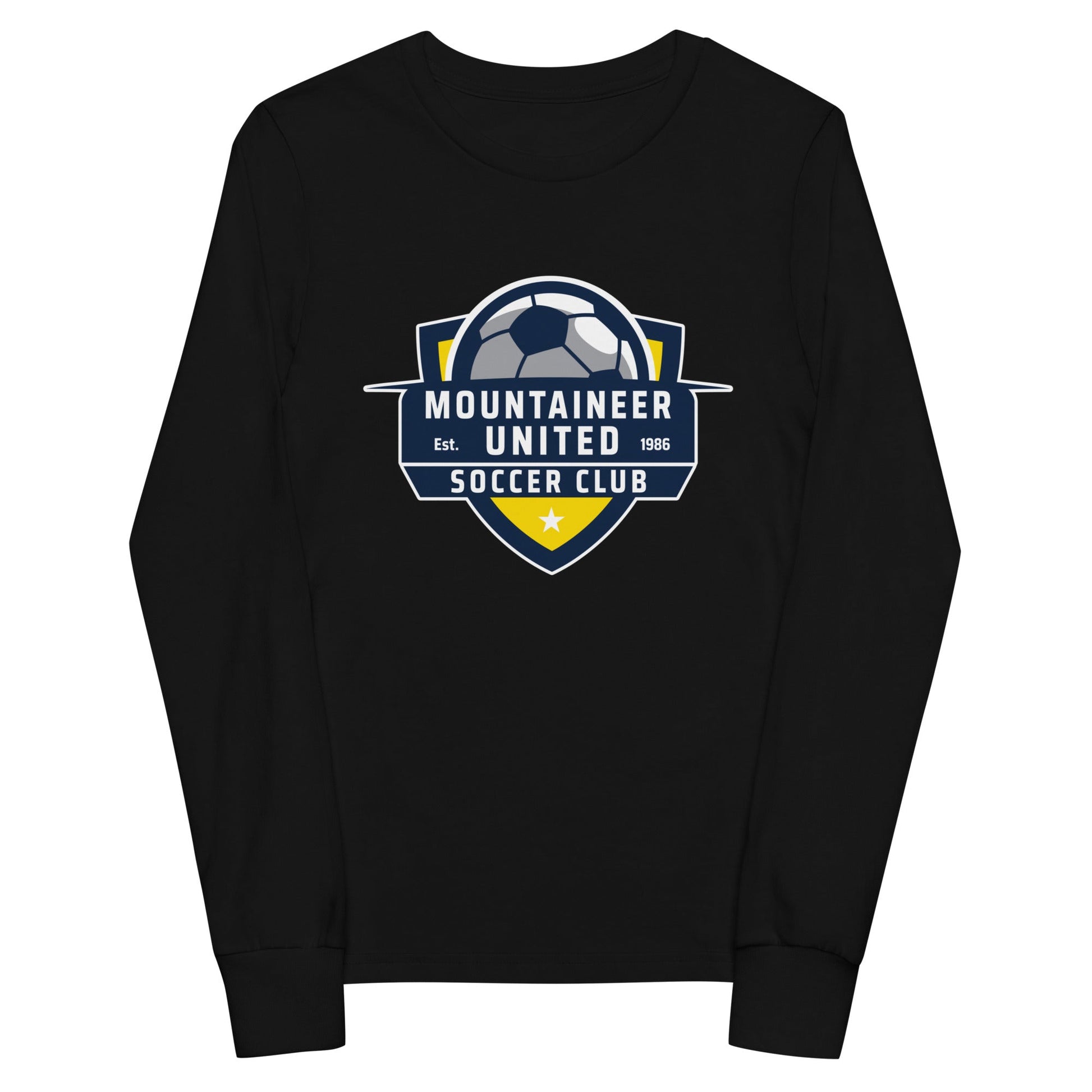 Performance | Youth Long Sleeve T-Shirt | Mountaineer United Soccer Club | Alpine Crest Logo