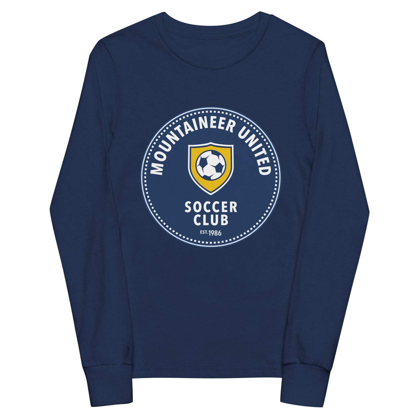 Performance | Youth Long Sleeve T-Shirt | Mountaineer United Soccer Club | Badge Logo
