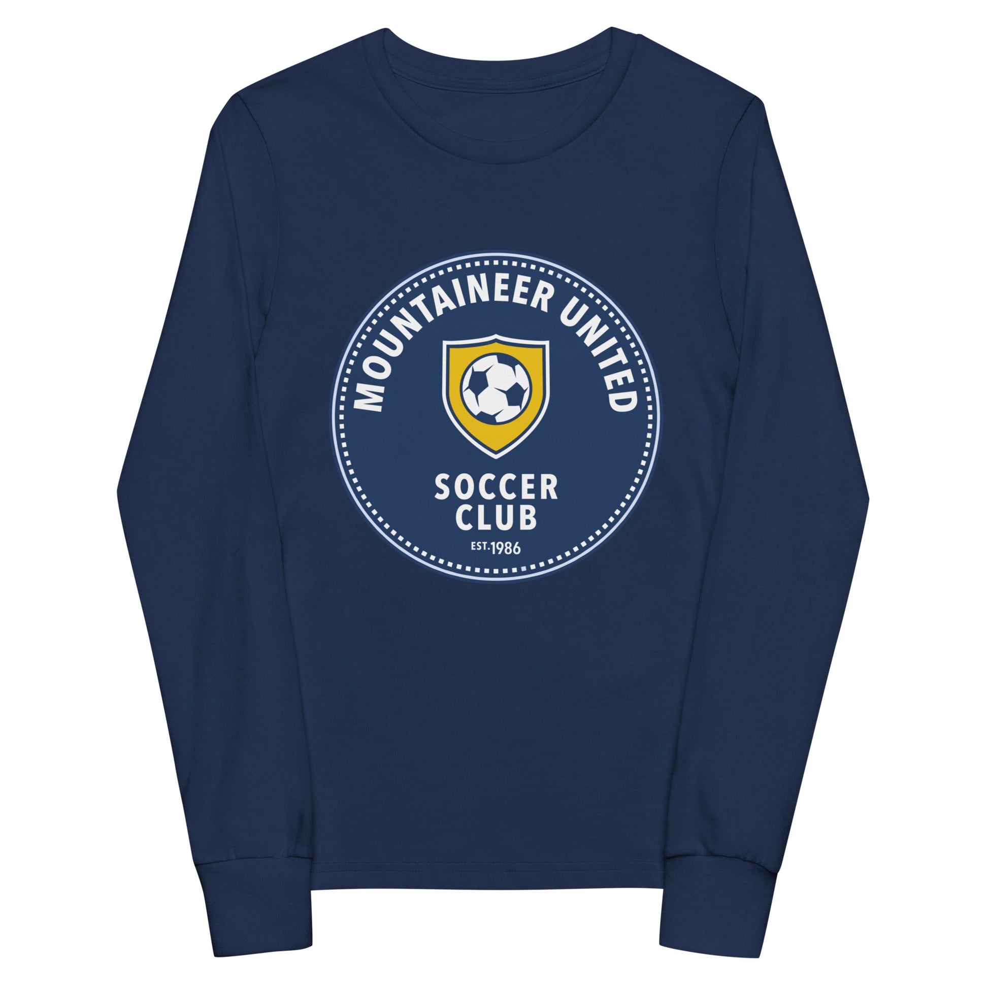 Performance | Youth Long Sleeve T-Shirt | Mountaineer United Soccer Club | Badge Logo