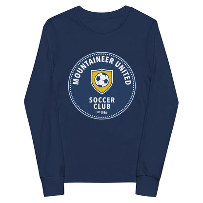 Performance | Youth Long Sleeve T-Shirt | Mountaineer United Soccer Club | Badge Logo