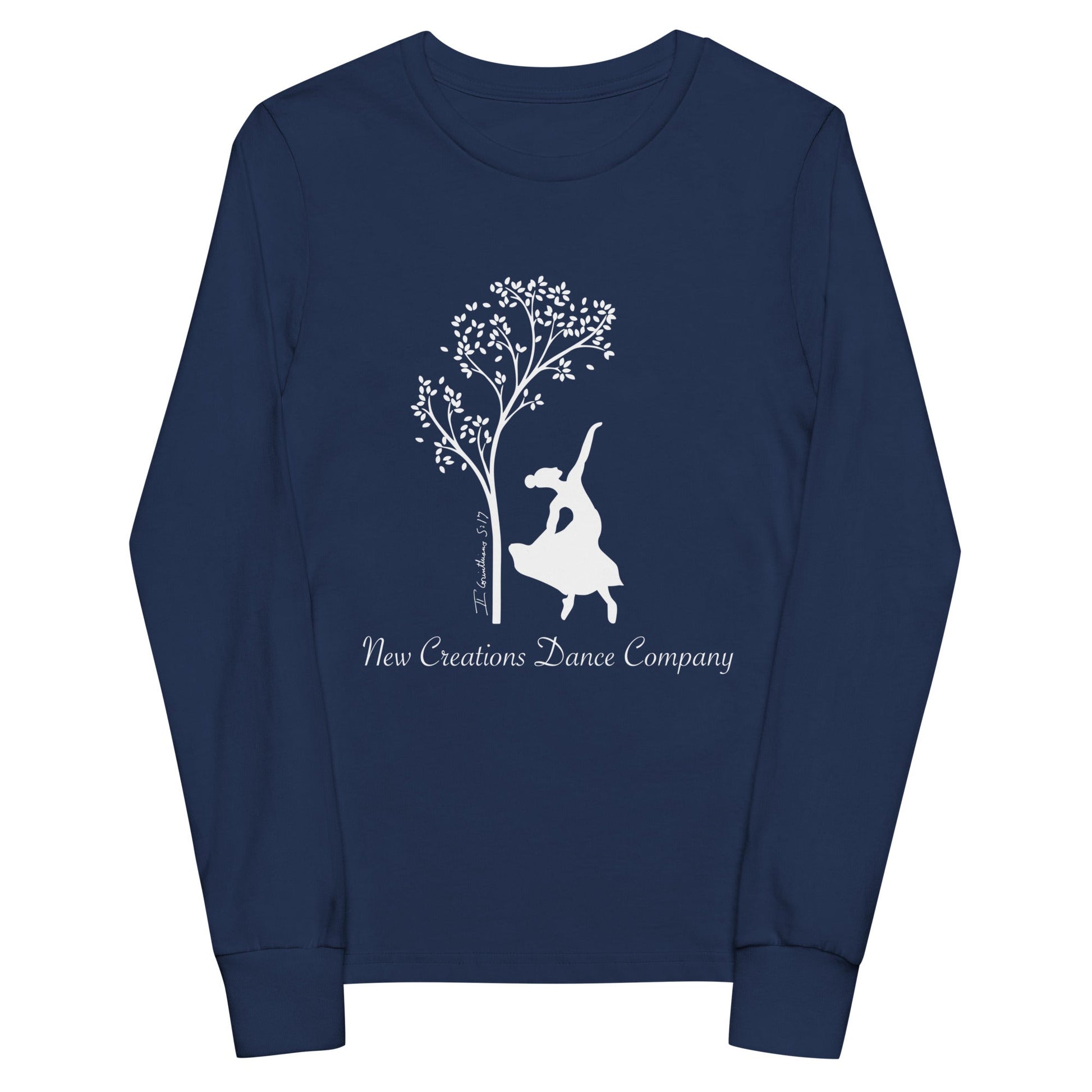 Performance | Youth Long Sleeve T-Shirt | New Creations Dance Company | Alt Logo