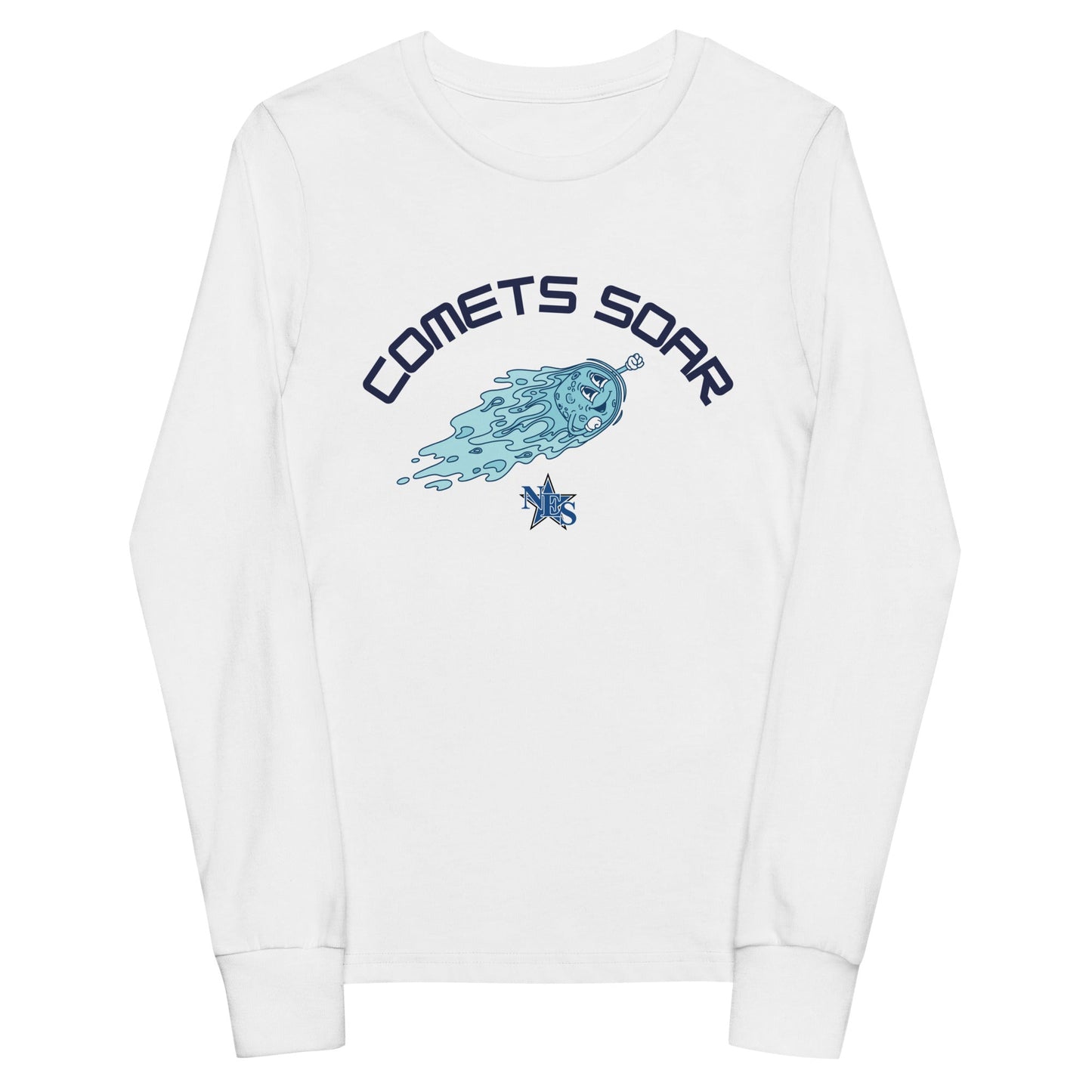 Performance | Youth Long Sleeve T-Shirt | Norton Elementary School | Comets Soar Logo