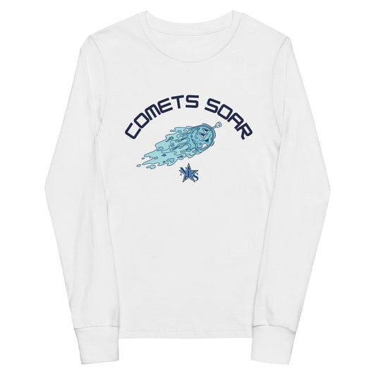 Performance | Youth Long Sleeve T-Shirt | Norton Elementary School | Comets Soar Logo
