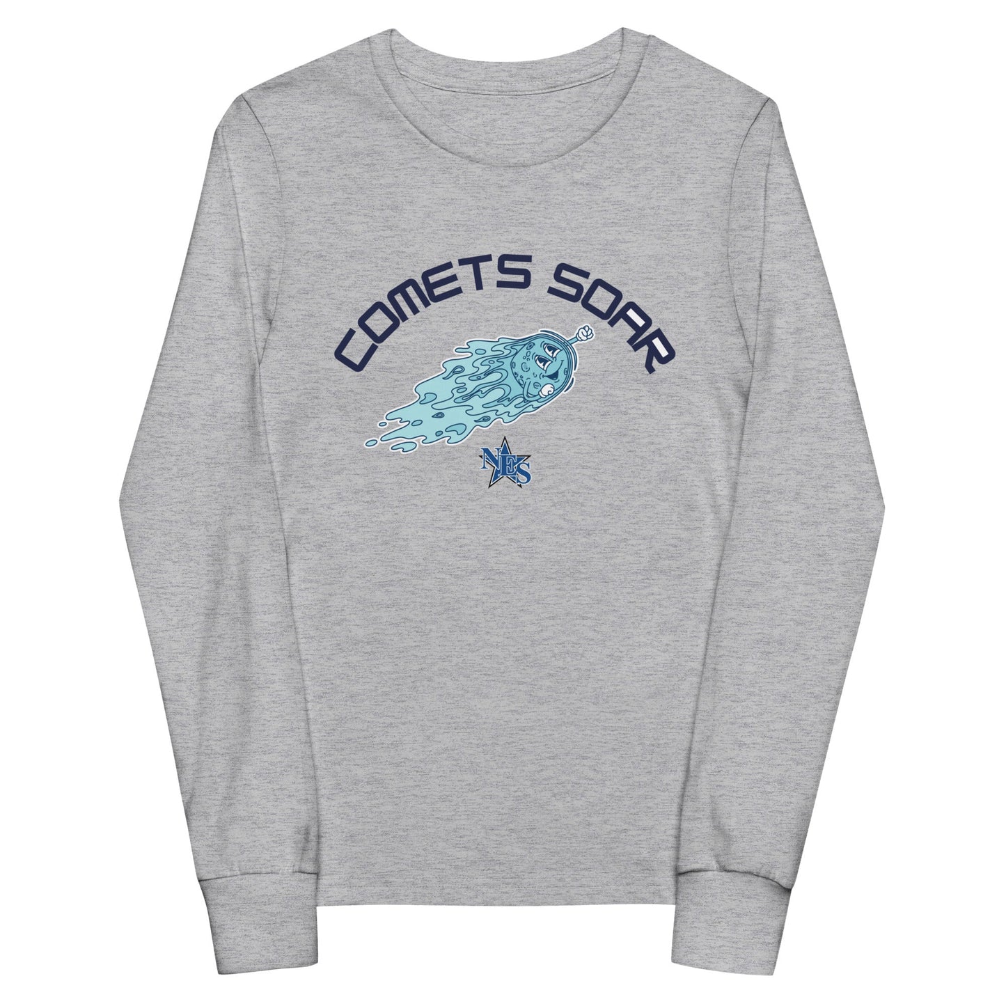 Performance | Youth Long Sleeve T-Shirt | Norton Elementary School | Comets Soar Logo
