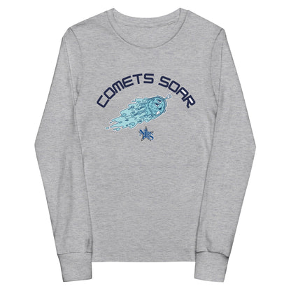 Performance | Youth Long Sleeve T-Shirt | Norton Elementary School | Comets Soar Logo
