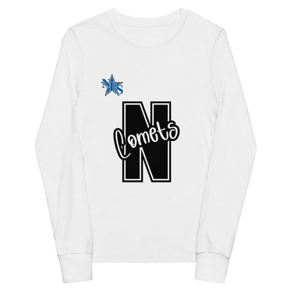 Performance | Youth Long Sleeve T-Shirt | Norton Elementary School | N Comets Logo