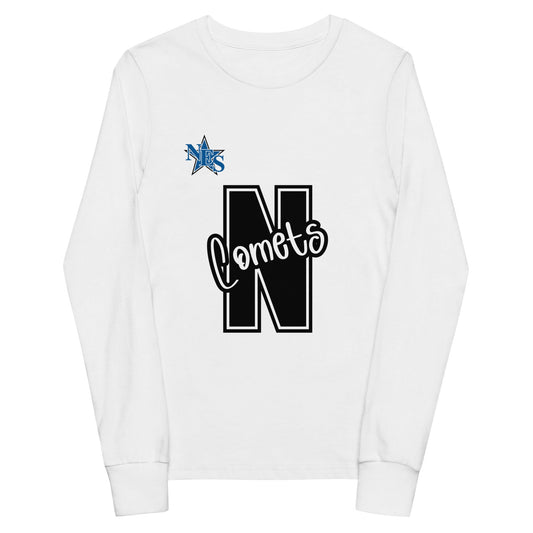 Performance | Youth Long Sleeve T-Shirt | Norton Elementary School | N Comets Logo