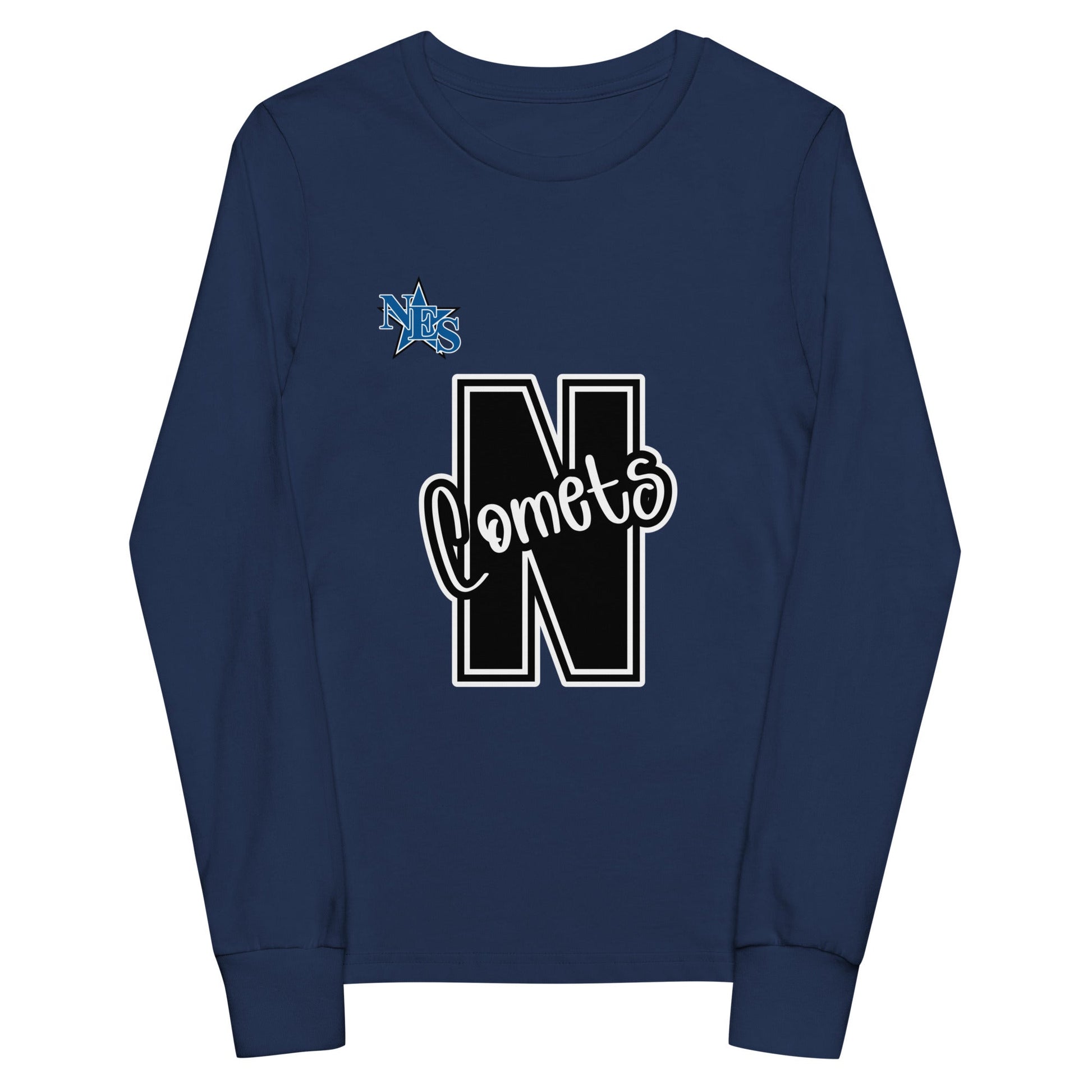 Performance | Youth Long Sleeve T-Shirt | Norton Elementary School | N Comets Logo