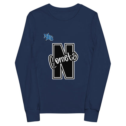 Performance | Youth Long Sleeve T-Shirt | Norton Elementary School | N Comets Logo