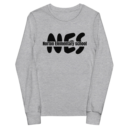 Performance | Youth Long Sleeve T-Shirt | Norton Elementary School | NES Script Logo