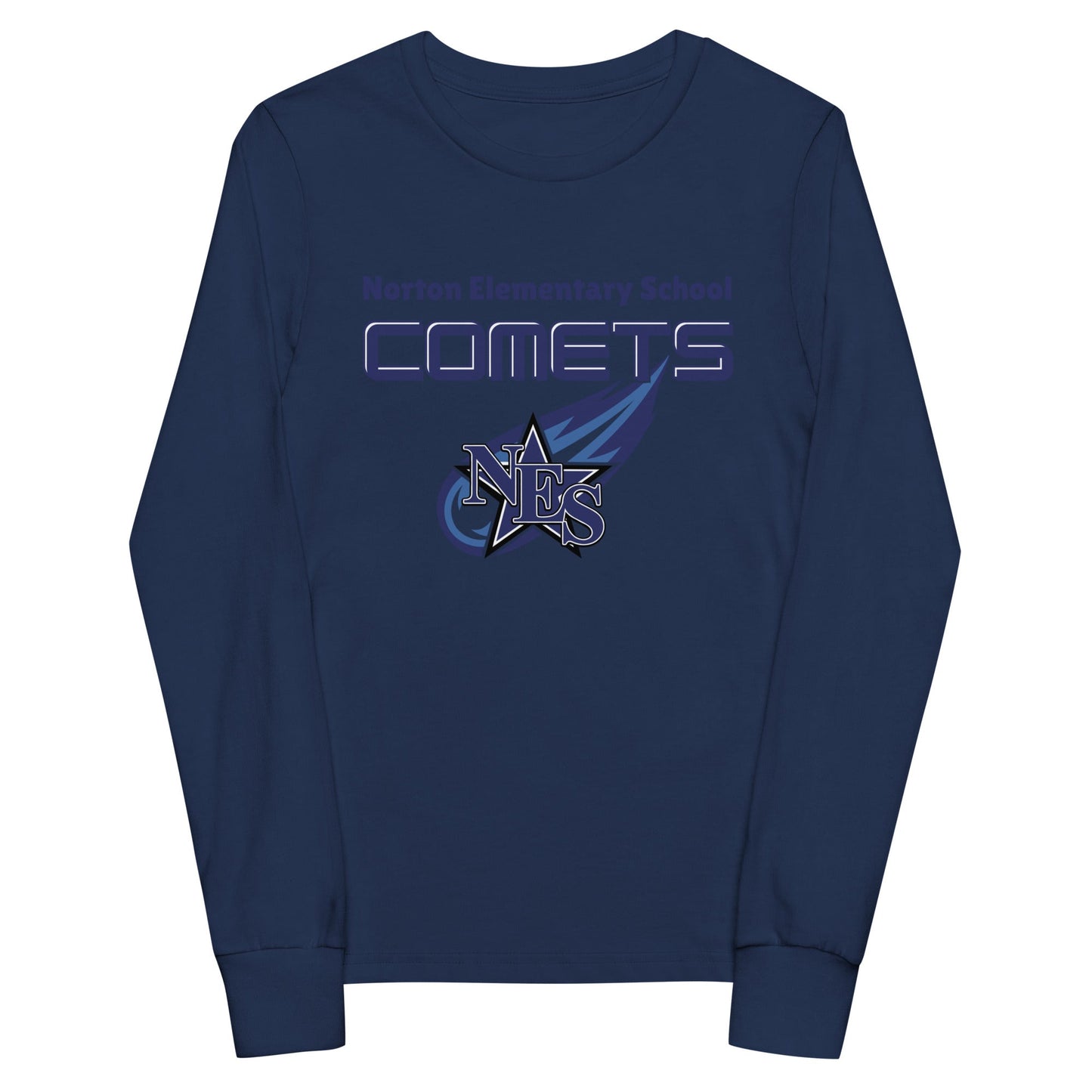 Performance | Youth Long Sleeve T-Shirt | Norton Elementary School | Space Script Logo