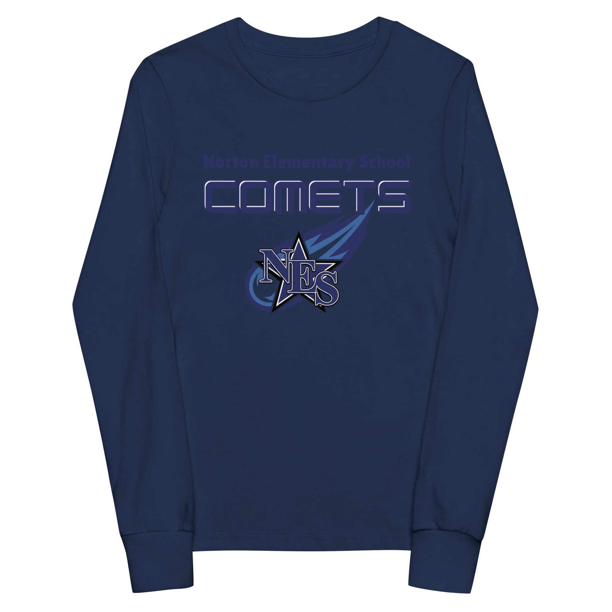 Performance | Youth Long Sleeve T-Shirt | Norton Elementary School | Space Script Logo