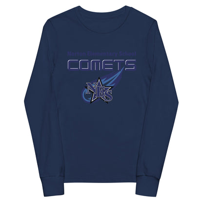 Performance | Youth Long Sleeve T-Shirt | Norton Elementary School | Space Script Logo