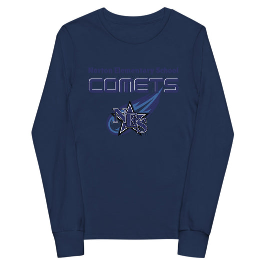 Performance | Youth Long Sleeve T-Shirt | Norton Elementary School | Space Script Logo
