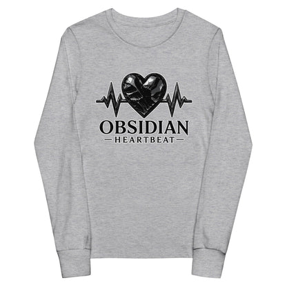 Performance | Youth Long Sleeve T-Shirt | Obsidian Heartbeat | Pulse Athletics Logo