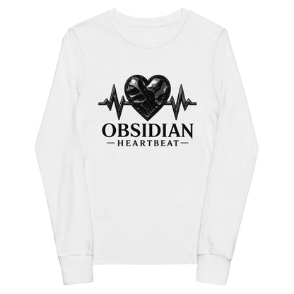 Performance | Youth Long Sleeve T-Shirt | Obsidian Heartbeat | Pulse Athletics Logo