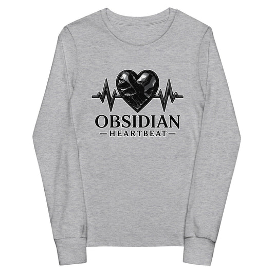 Performance | Youth Long Sleeve T-Shirt | Obsidian Heartbeat | Pulse Athletics Logo