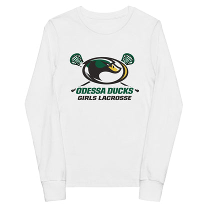 Performance | Youth Long Sleeve T-Shirt | Odessa Girls Lacrosse | Duck Sticks Logo