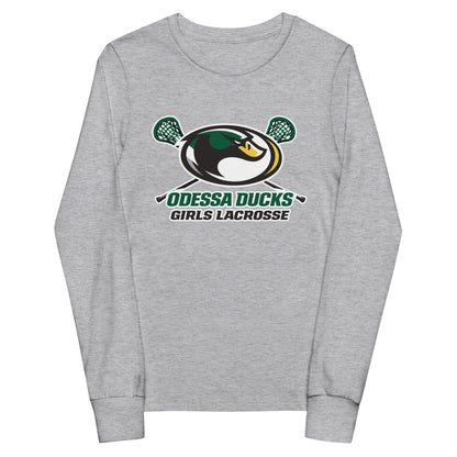 Performance | Youth Long Sleeve T-Shirt | Odessa Girls Lacrosse | Duck Sticks Logo