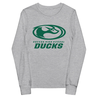 Performance | Youth Long Sleeve T-Shirt | Odessa Girls Lacrosse | Ducks Green Logo