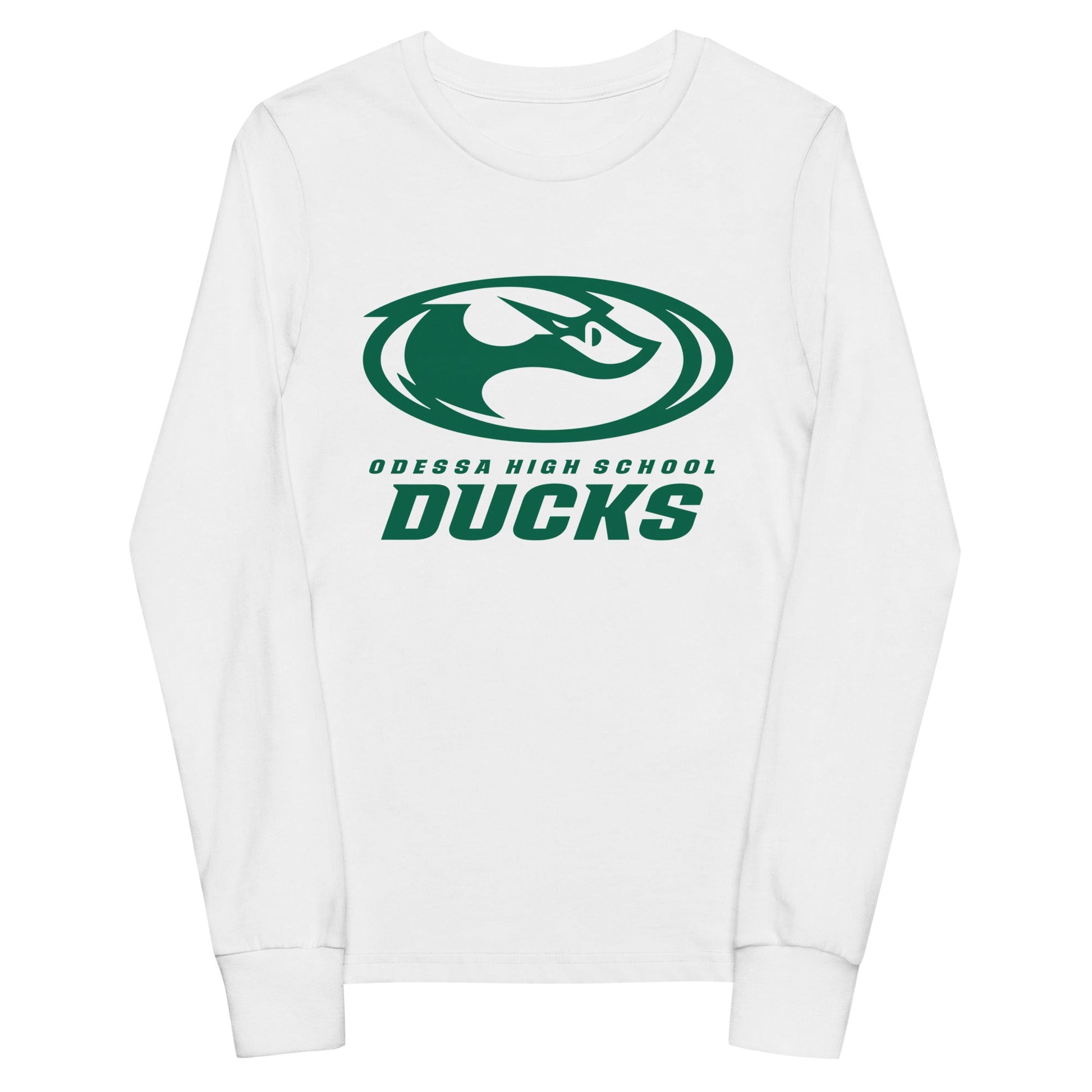 Performance | Youth Long Sleeve T-Shirt | Odessa Girls Lacrosse | Ducks Green Logo