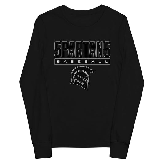 Performance | Youth Long Sleeve T-Shirt | Owings Mills Spartans Baseball | Crest Logo