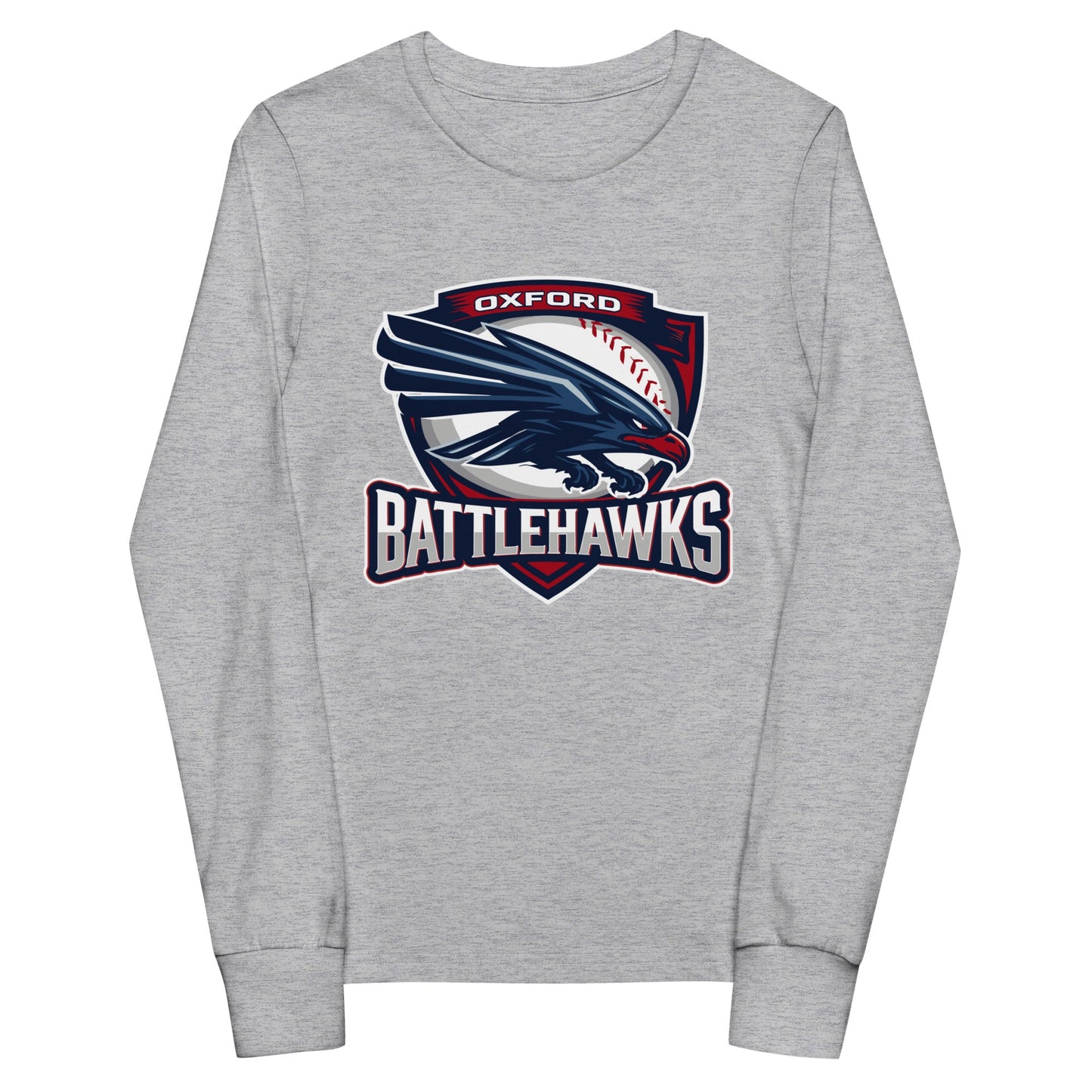Performance | Youth Long Sleeve T-Shirt | Oxford Battlehawks 13U | Badge Logo