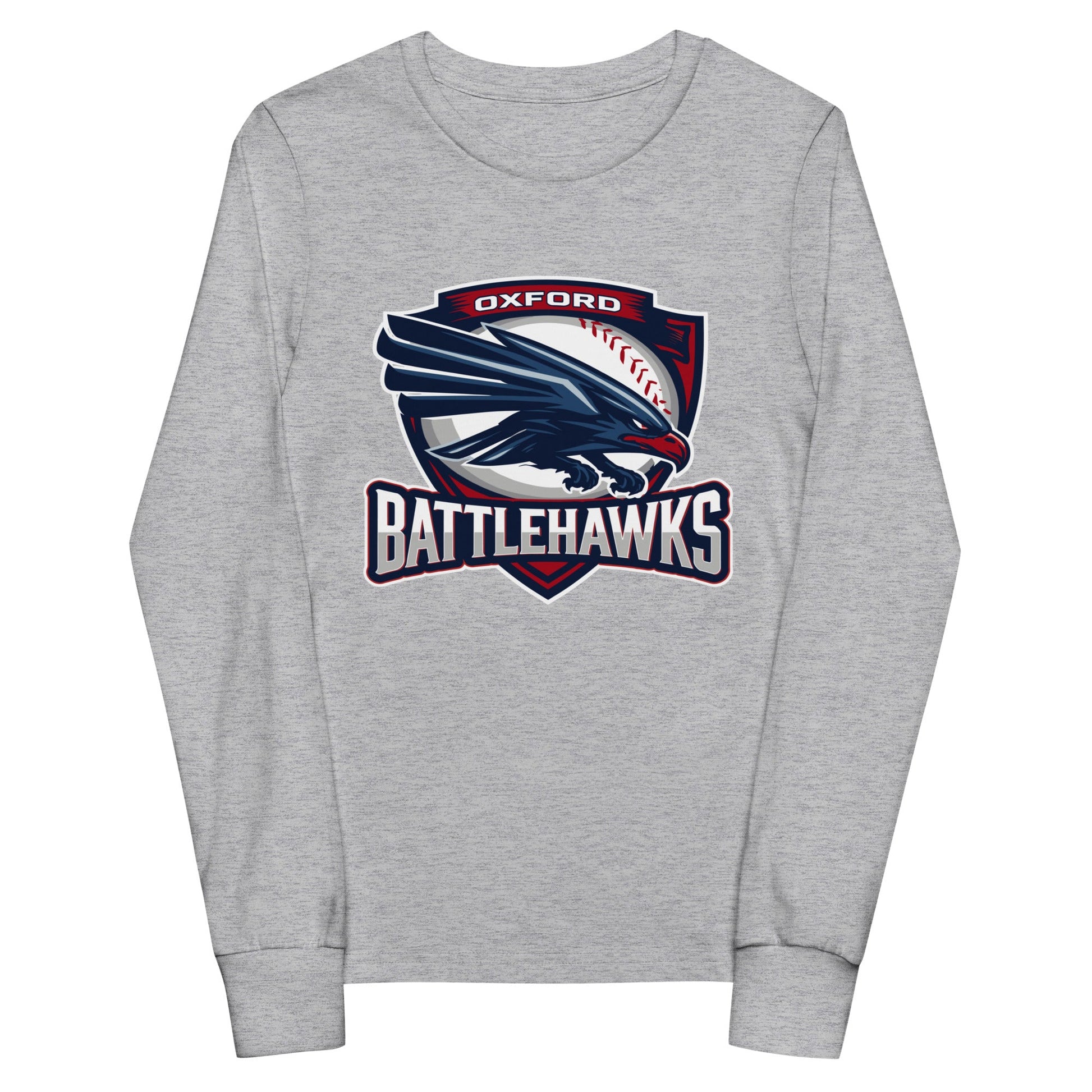 Performance | Youth Long Sleeve T-Shirt | Oxford Battlehawks 13U | Badge Logo