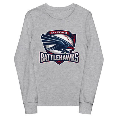 Performance | Youth Long Sleeve T-Shirt | Oxford Battlehawks 13U | Badge Logo