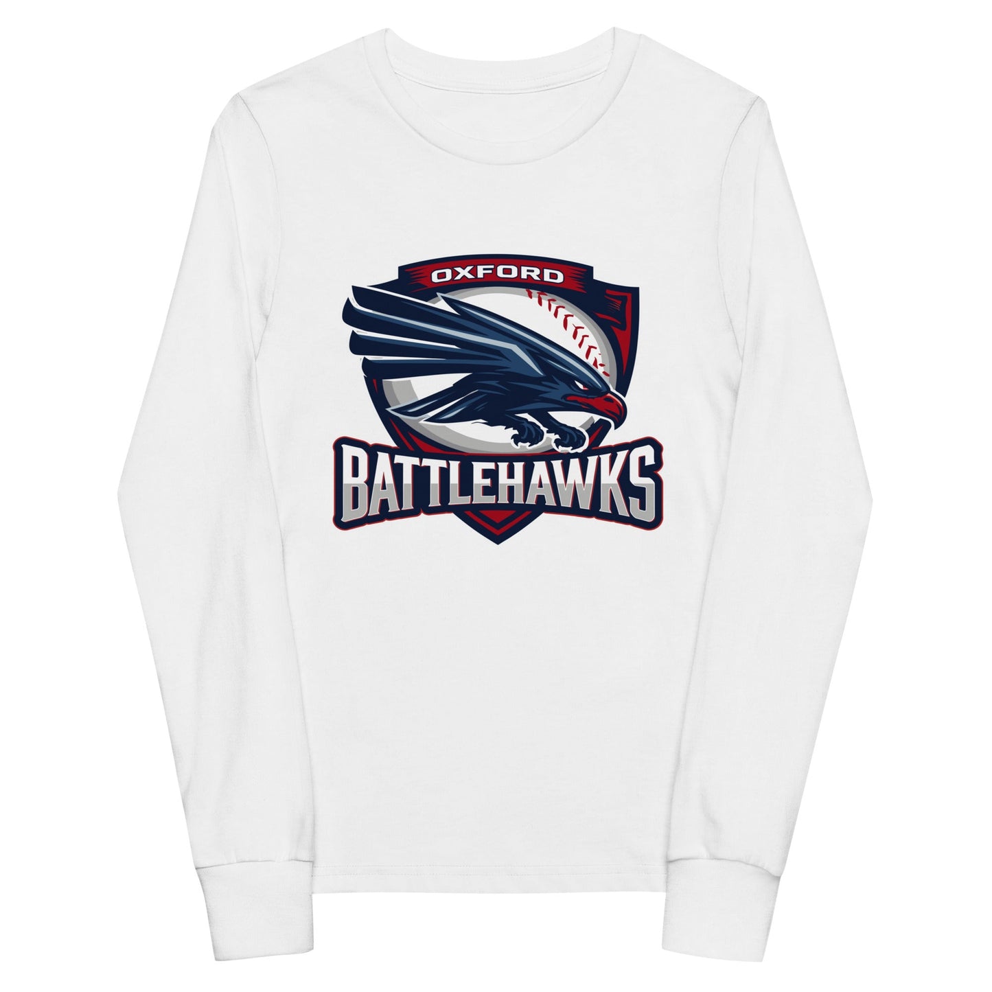 Performance | Youth Long Sleeve T-Shirt | Oxford Battlehawks 13U | Badge Logo