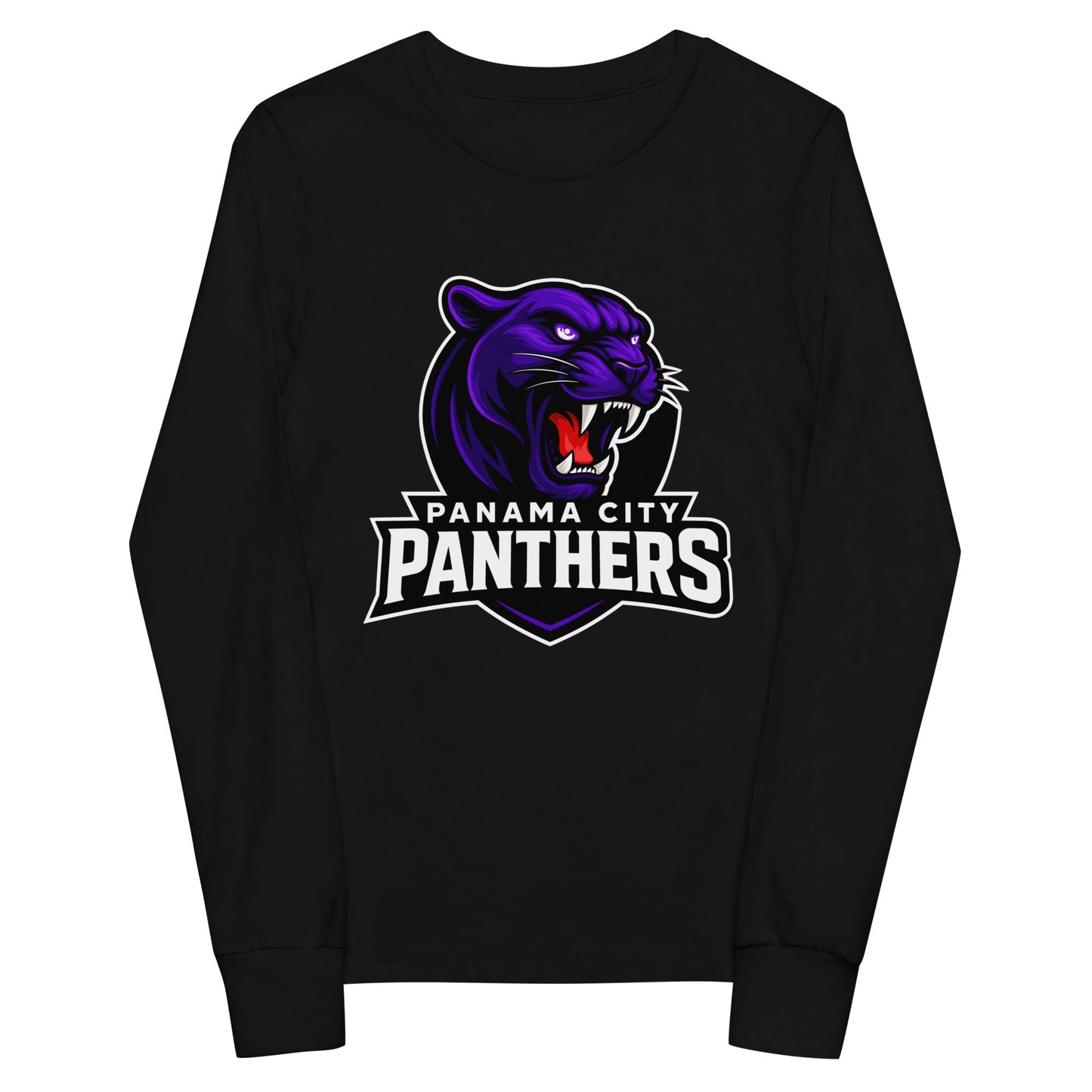 Performance | Youth Long Sleeve T-Shirt | Panama City Panthers | Mascot Logo