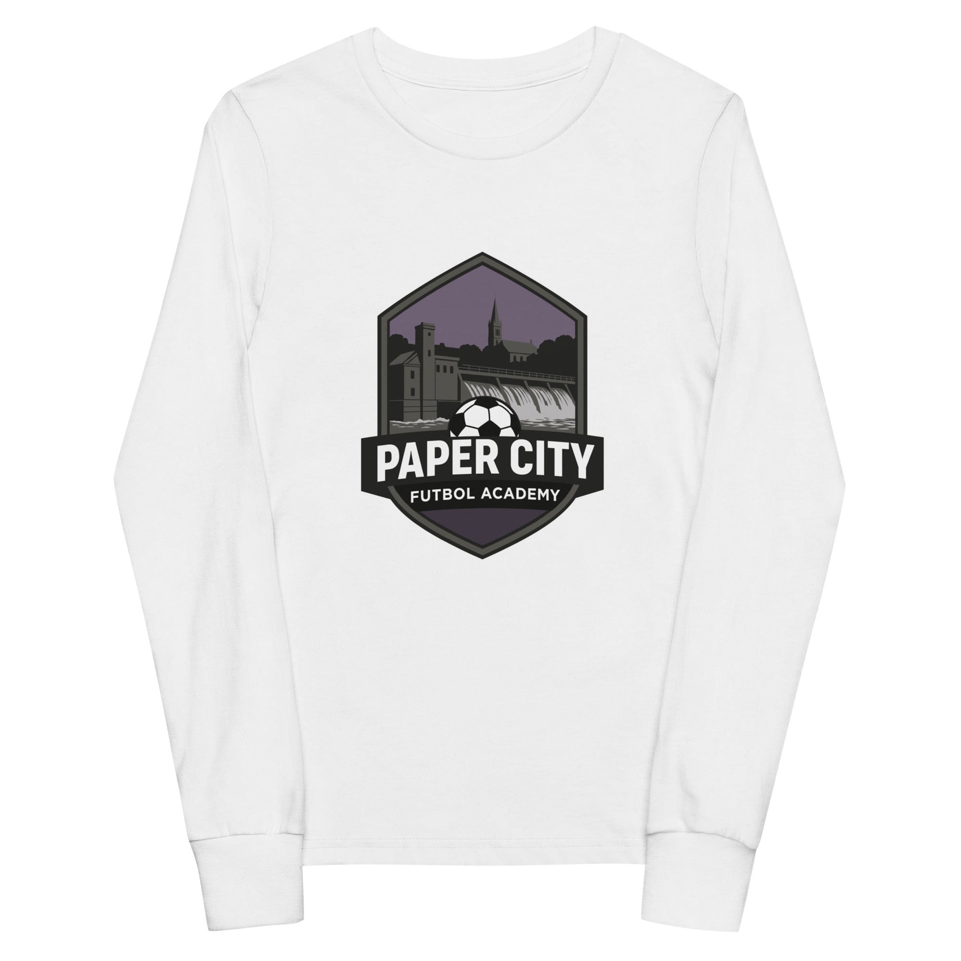 Performance | Youth Long Sleeve T-Shirt | Paper City Futbol Academy | Vanguard Shield Logo
