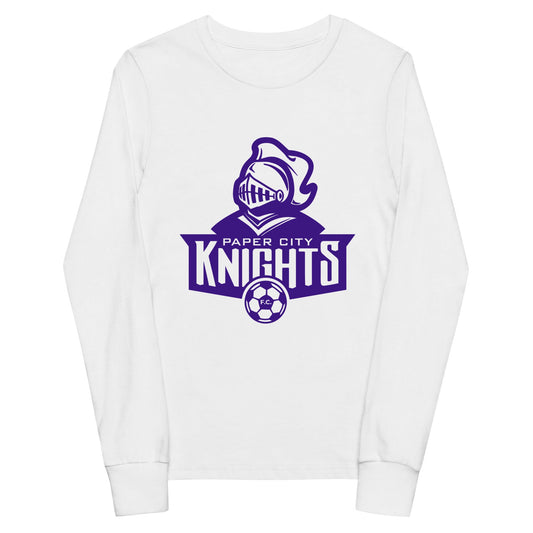 Performance | Youth Long Sleeve T-Shirt | Paper City Futbol Club | Emblem Logo