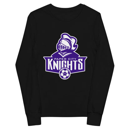 Performance | Youth Long Sleeve T-Shirt | Paper City Futbol Club | Emblem Logo