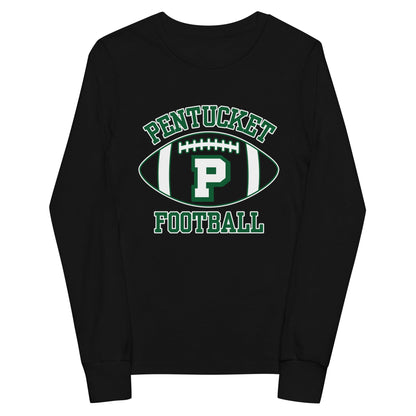 Performance | Youth Long Sleeve T-Shirt | Pentucket Youth Football and Cheer | Varsity Badge Logo