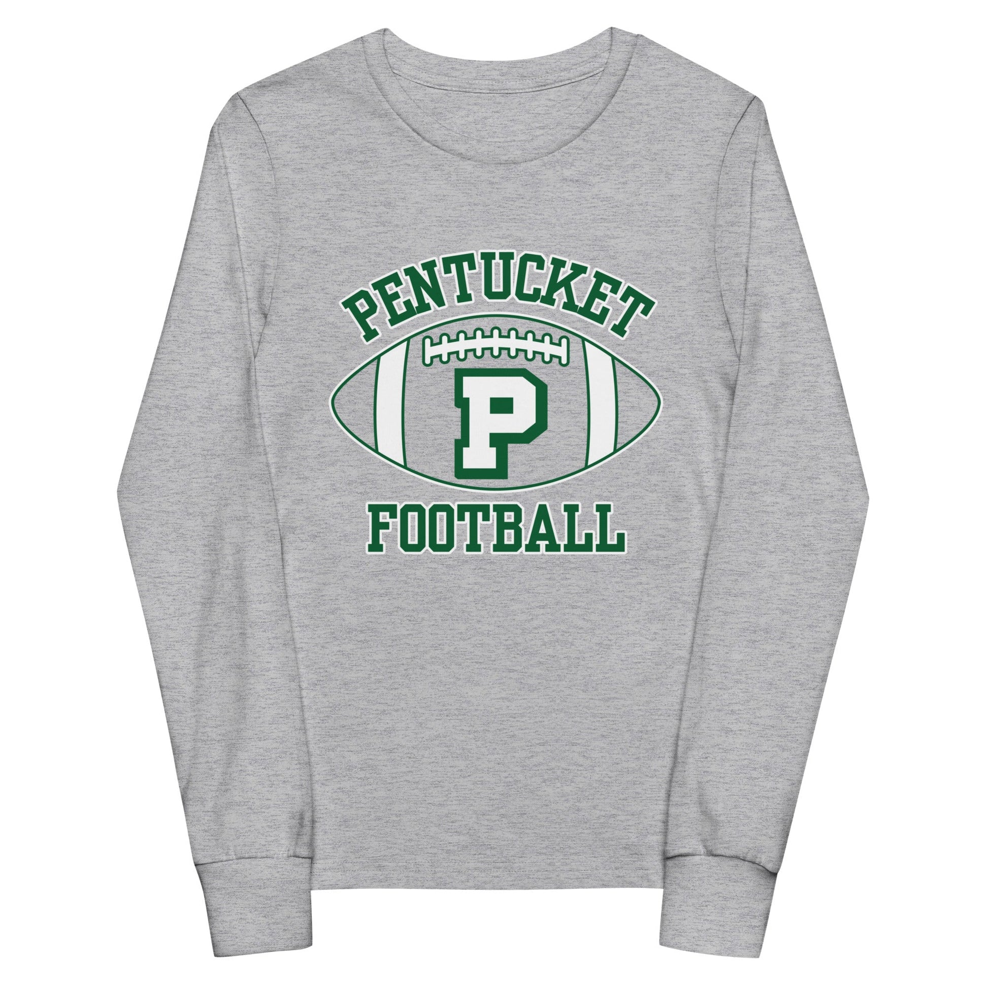 Performance | Youth Long Sleeve T-Shirt | Pentucket Youth Football and Cheer | Varsity Badge Logo