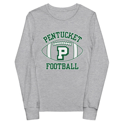 Performance | Youth Long Sleeve T-Shirt | Pentucket Youth Football and Cheer | Varsity Badge Logo