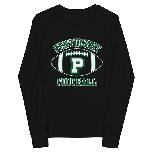 Performance | Youth Long Sleeve T-Shirt | Pentucket Youth Football and Cheer | Varsity Badge Logo