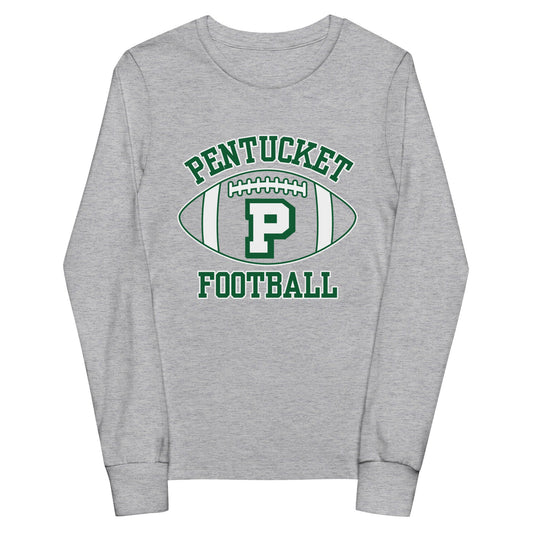 Performance | Youth Long Sleeve T-Shirt | Pentucket Youth Football and Cheer | Varsity Badge Logo