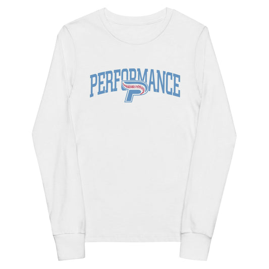 Performance | Youth Long Sleeve T-Shirt | Performance Baseball | Script Logo