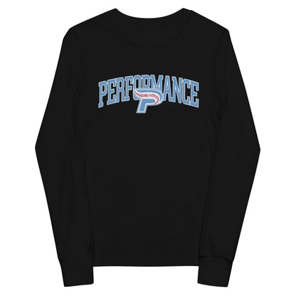 Performance | Youth Long Sleeve T-Shirt | Performance Baseball | Script Logo