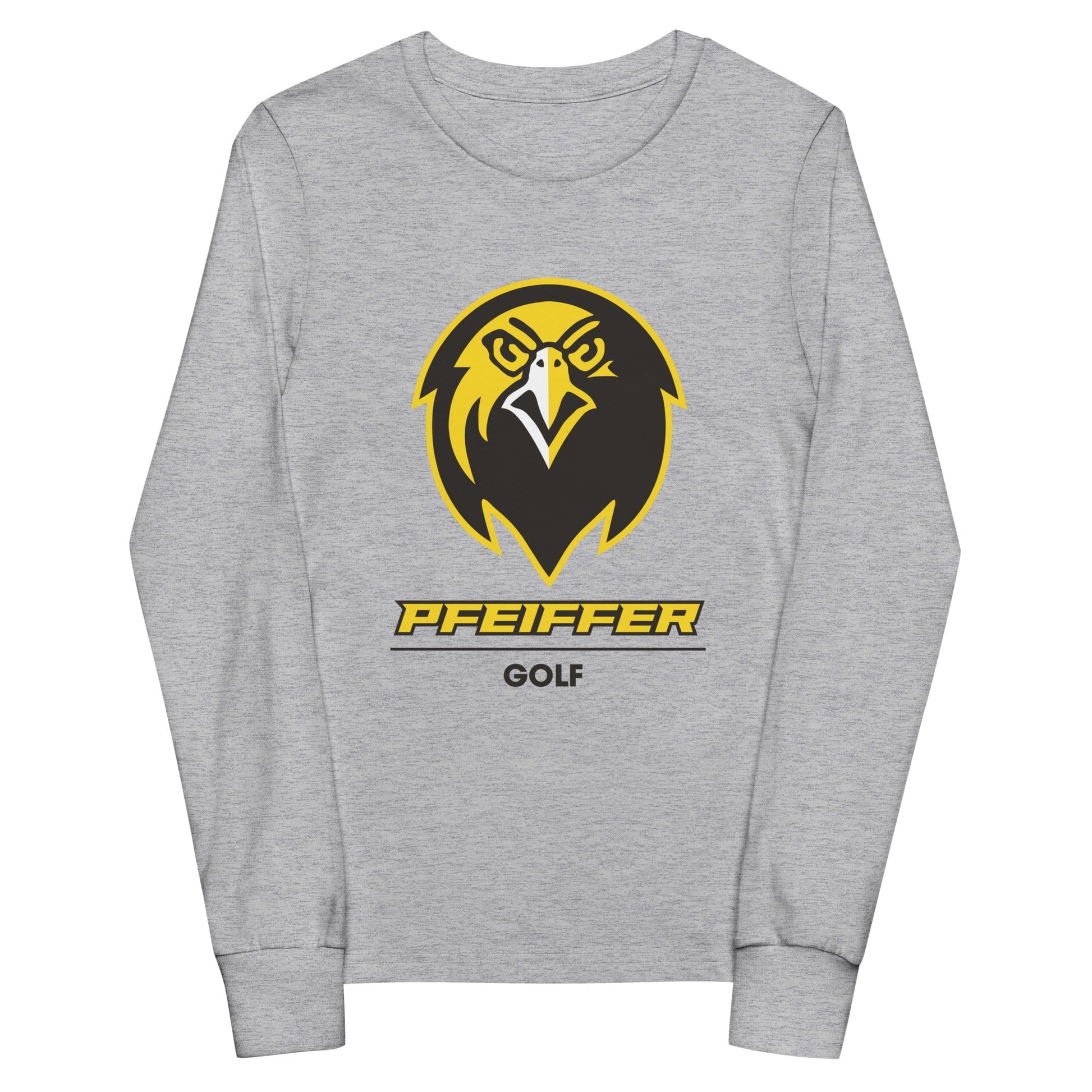 Performance | Youth Long Sleeve T-Shirt | Pfeiffer University Golf | Falcon Logo
