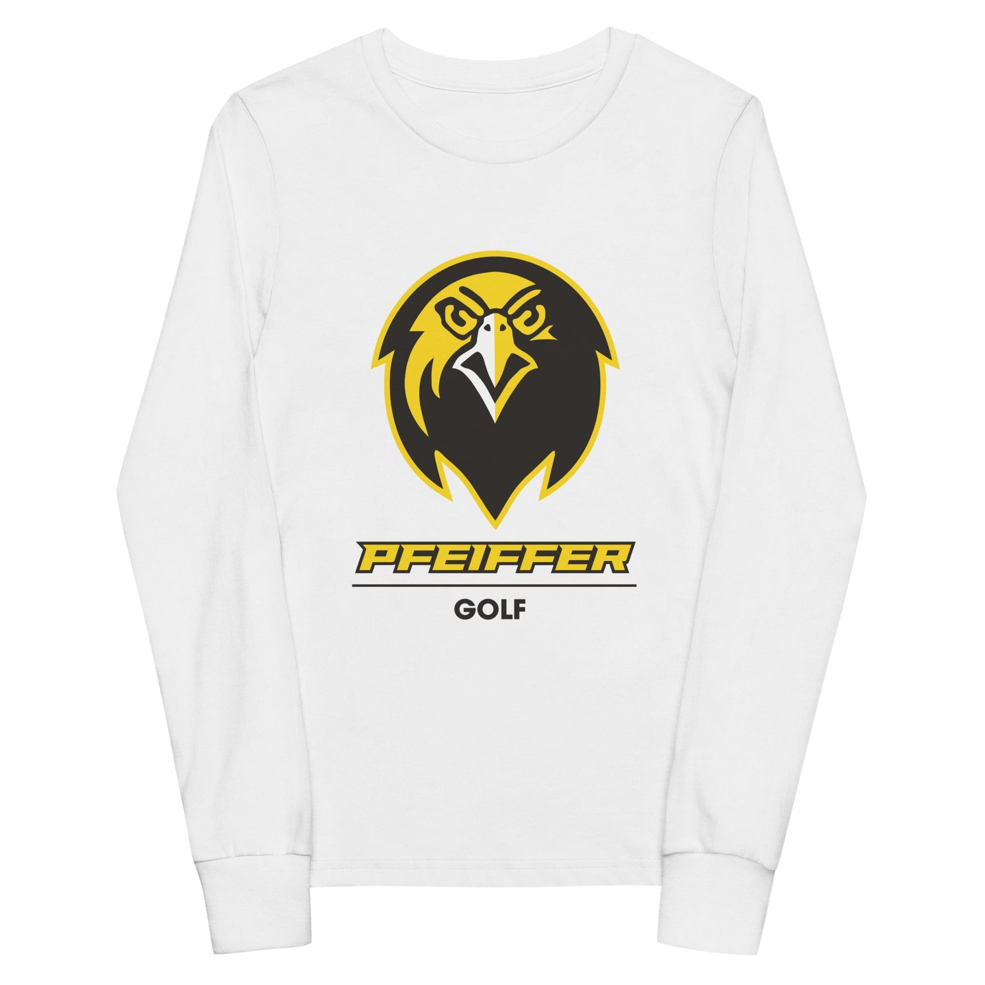 Performance | Youth Long Sleeve T-Shirt | Pfeiffer University Golf | Falcon Logo