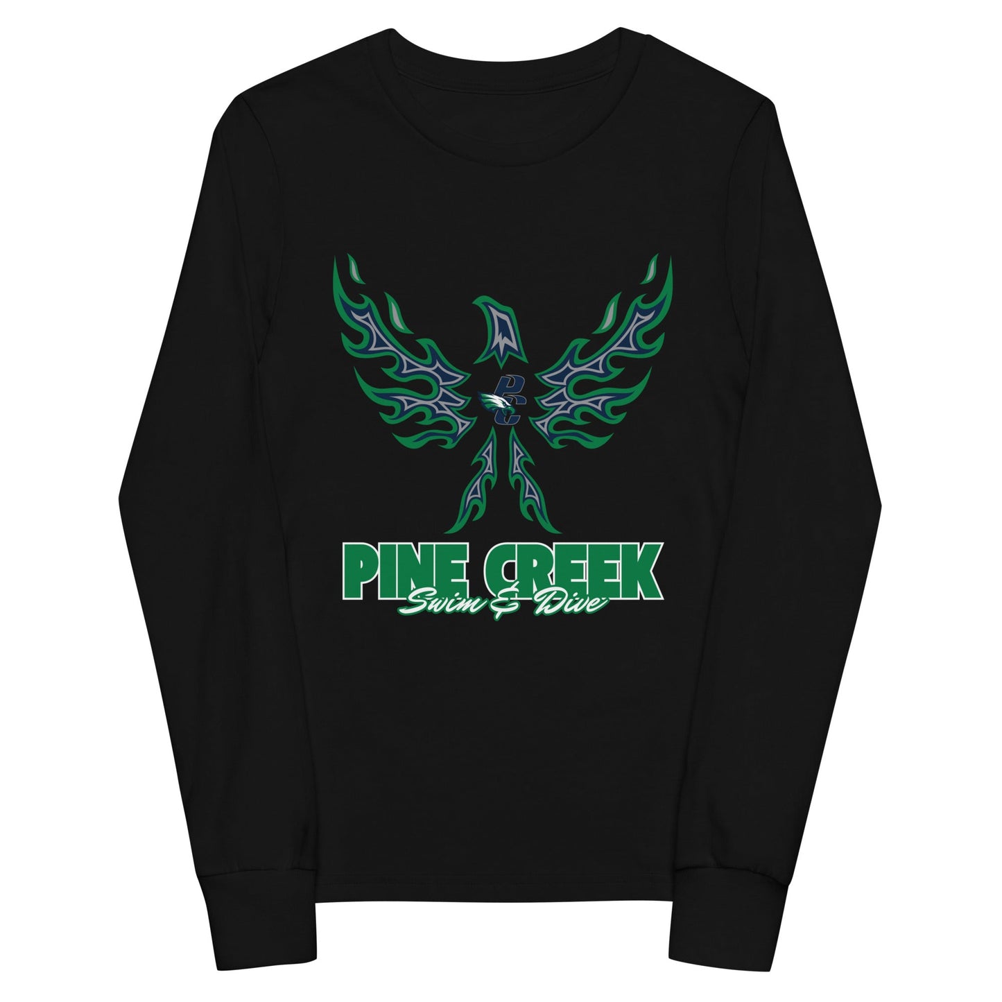 Performance | Youth Long Sleeve T-Shirt | PINE CREEK SWIM & DIVE | '24 Logo