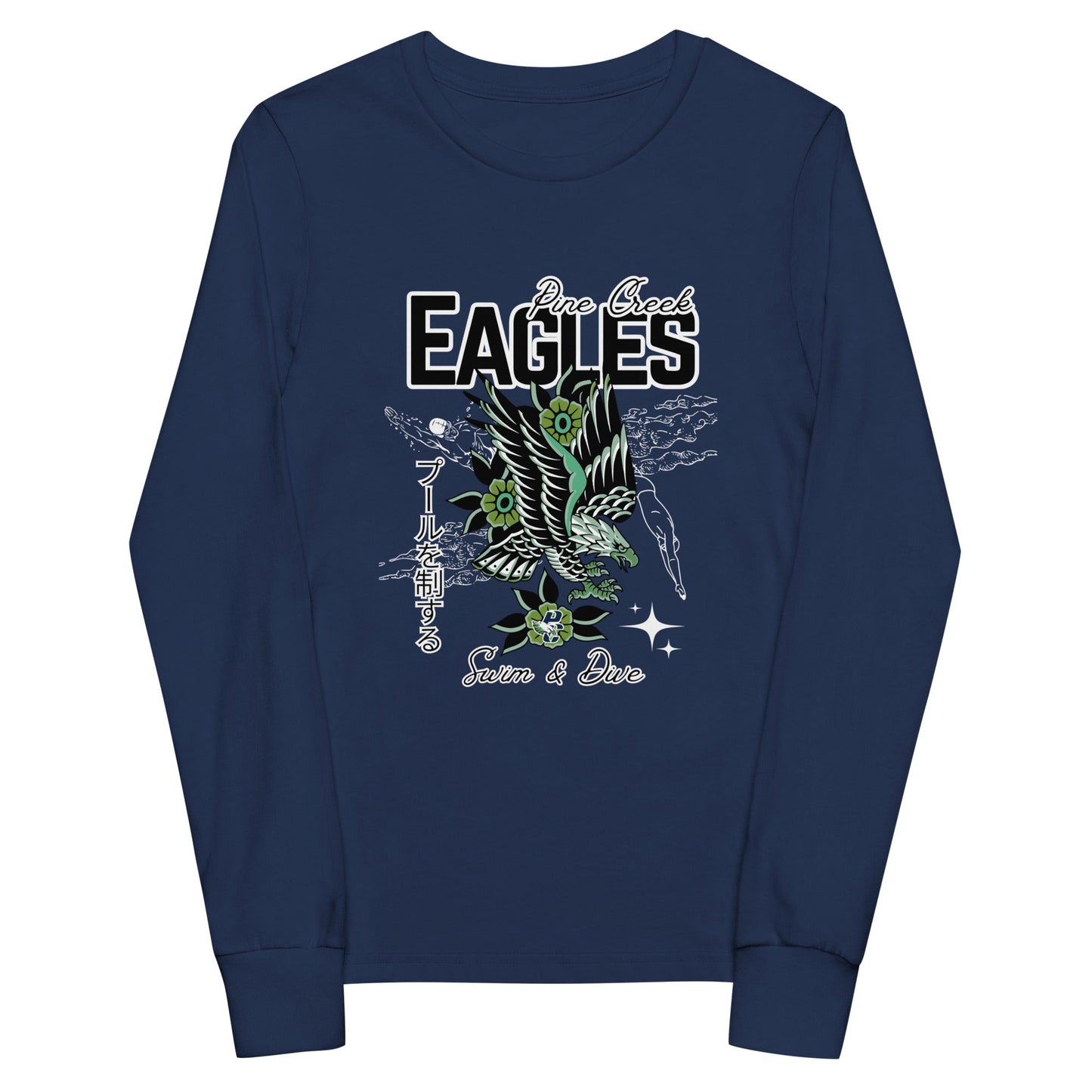 Performance | Youth Long Sleeve T-Shirt | PINE CREEK SWIM & DIVE | '25 Logo