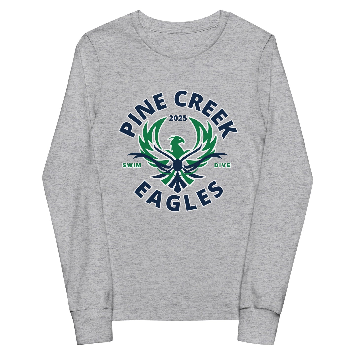 Performance | Youth Long Sleeve T-Shirt | PINE CREEK SWIM & DIVE | Swim & Dive Logo