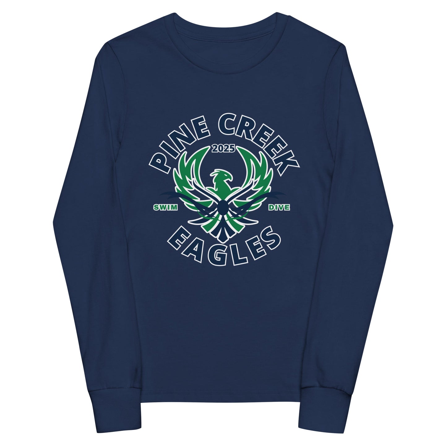 Performance | Youth Long Sleeve T-Shirt | PINE CREEK SWIM & DIVE | Swim & Dive Logo